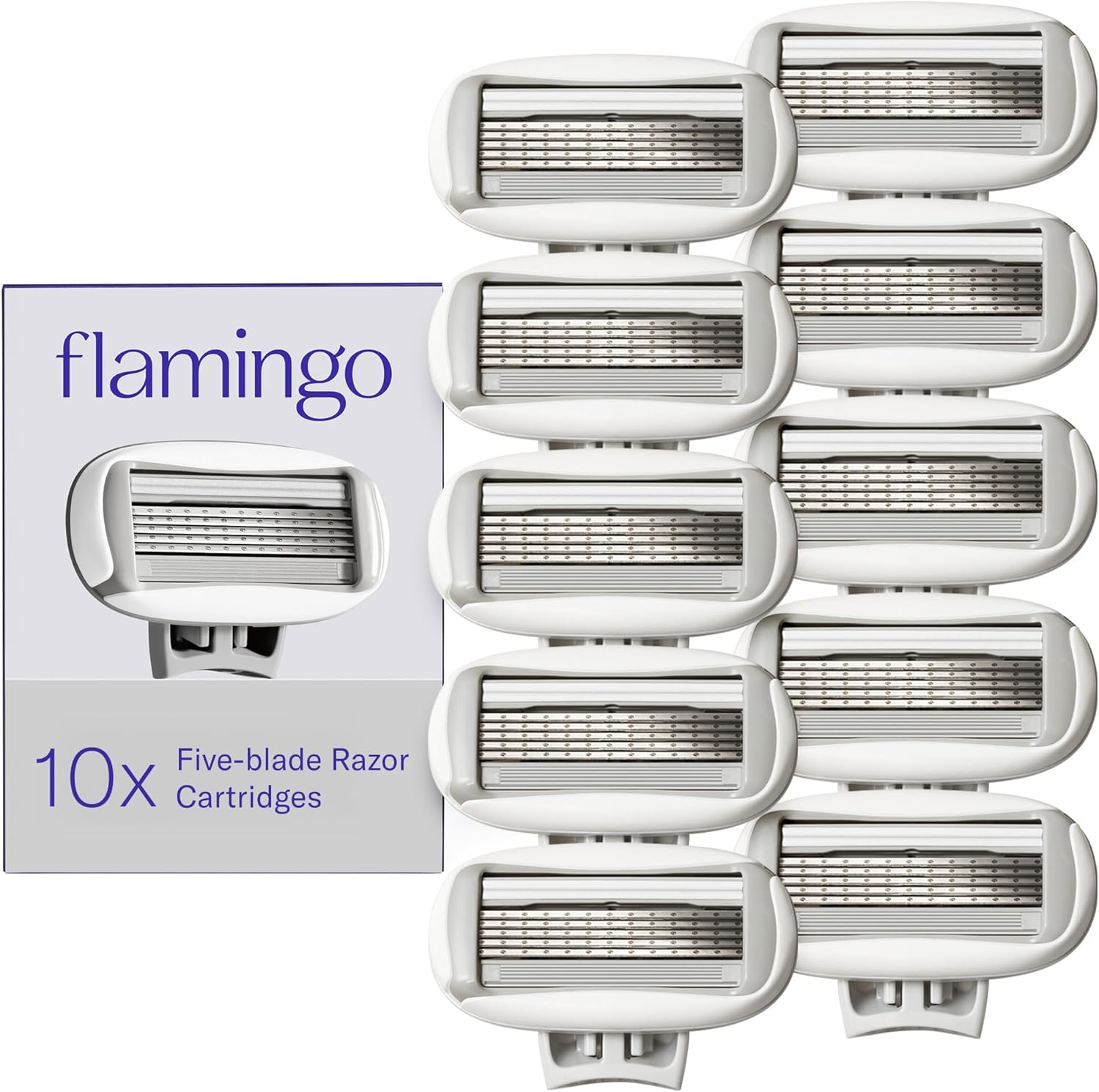 Flamingo Women's Original Razor Blade Refill Cartridges for Women - 10 Count - 5-Blade Shaving Razors for Women