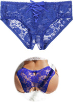 ohmydear Womens Lace Boyshorts Crotchless Sexy Panties Crisscross Strappy Underwear Plus Size Hipster Briefs XS-4XL