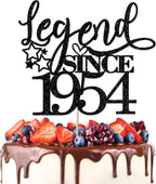 Legend since 1954 cake topper, black glitter men and women cheer to 70 years old happy birthday cake decoration 70th Wedding Anniversary Party Decorations Supplies