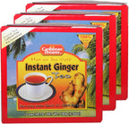Caribbean Dreams Instant Ginger Tea, Sweetened, 18g (Pack of 3) - Total 30 Tea Bags
