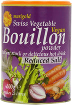 Marigold Swiss Vegetable Bouillon Reduced Salt Family 500g - Pack of 2