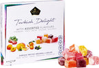 Cerez Pazari Turkish Delight Candy With Assorted Flavors 16 oz, Gourmet Snacks Gift Box, No Nuts Sweet Traditional Confectionery Vegan Candy Dessert Lokum Loukoumi Approx.33-38 pcs
