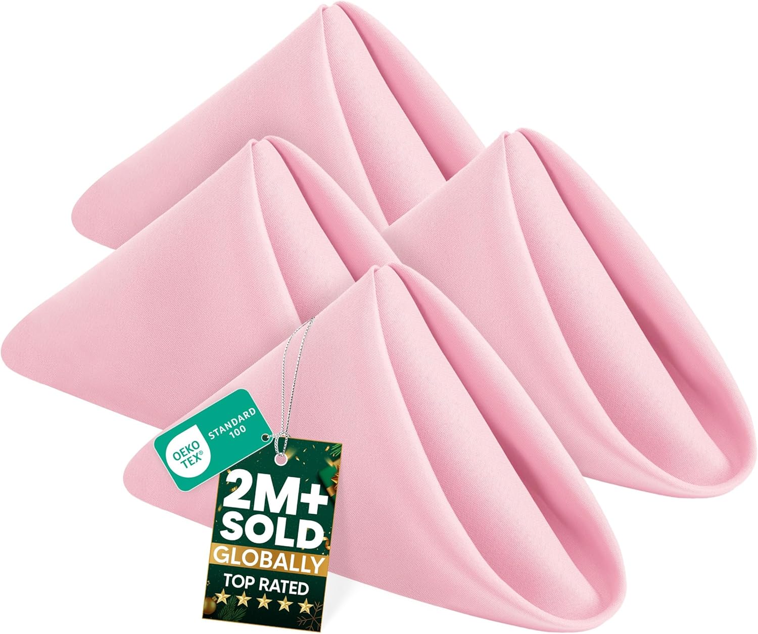 Utopia Home [24 Pack, Pink] Cloth Napkins 17x17 Inches, 100% Polyester Hemmed Edges, Washable and Reusable Ideal for Parties, Weddings and Dinners