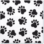 WRAPAHOLIC 50Pcs Paw Print Napkins - 3 Ply Adorable Dog or Cat Party Disposable Paper Luncheon Napkin for Puppy Party Supplies Tableware - 6.5 x 6.5 In