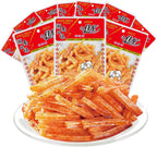 Mini Spicy Gluten Strips (La Tiao), Sweet & Spicy Flavor, hot strip, Irresistibly Chewy,latiao chinese snack (0.6oz Pack)Asian Snacks,辣条 10Pack