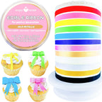 Edible Ribbon, Edible Bow for Cake Cupcake Pastry Dessert Decorations Toppers and Cake Borders 330.7in L x 0.78in W (Metalic, Gold)