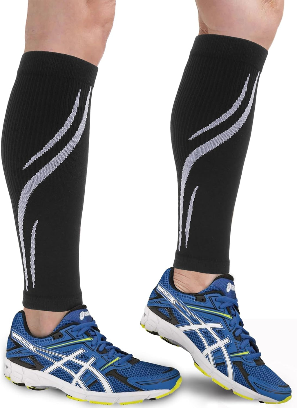 Calf Compression Sleeve for Men & Women 20-30 mmHg, Leg compression Sleeve, Footless Compression Socks (1 or 2Pair)