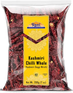 Rani Kashmiri Chilli Whole (Deggi Mirch, Low Heat) 7oz (200g) ~ Natural | Salt-Free | Vegan | No Colors | Gluten Friendly | NON-GMO | Kosher | Indian Origin