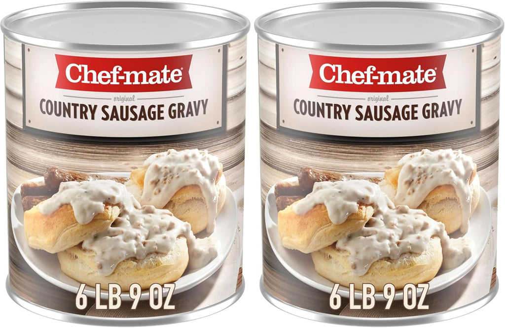 Chef-mate Country Sausage Gravy, Breakfast Sausage, Biscuits and Gravy, 6 lb 9 oz, #10 Can (Pack of 2)