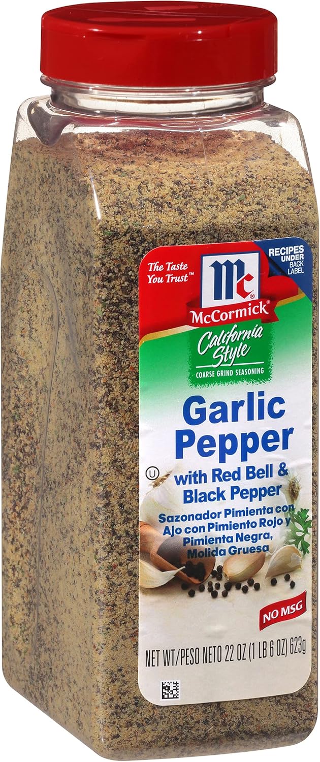 McCormick California Style Garlic Pepper with Red Bell & Black Pepper Coarse Grind Seasoning, 22 oz