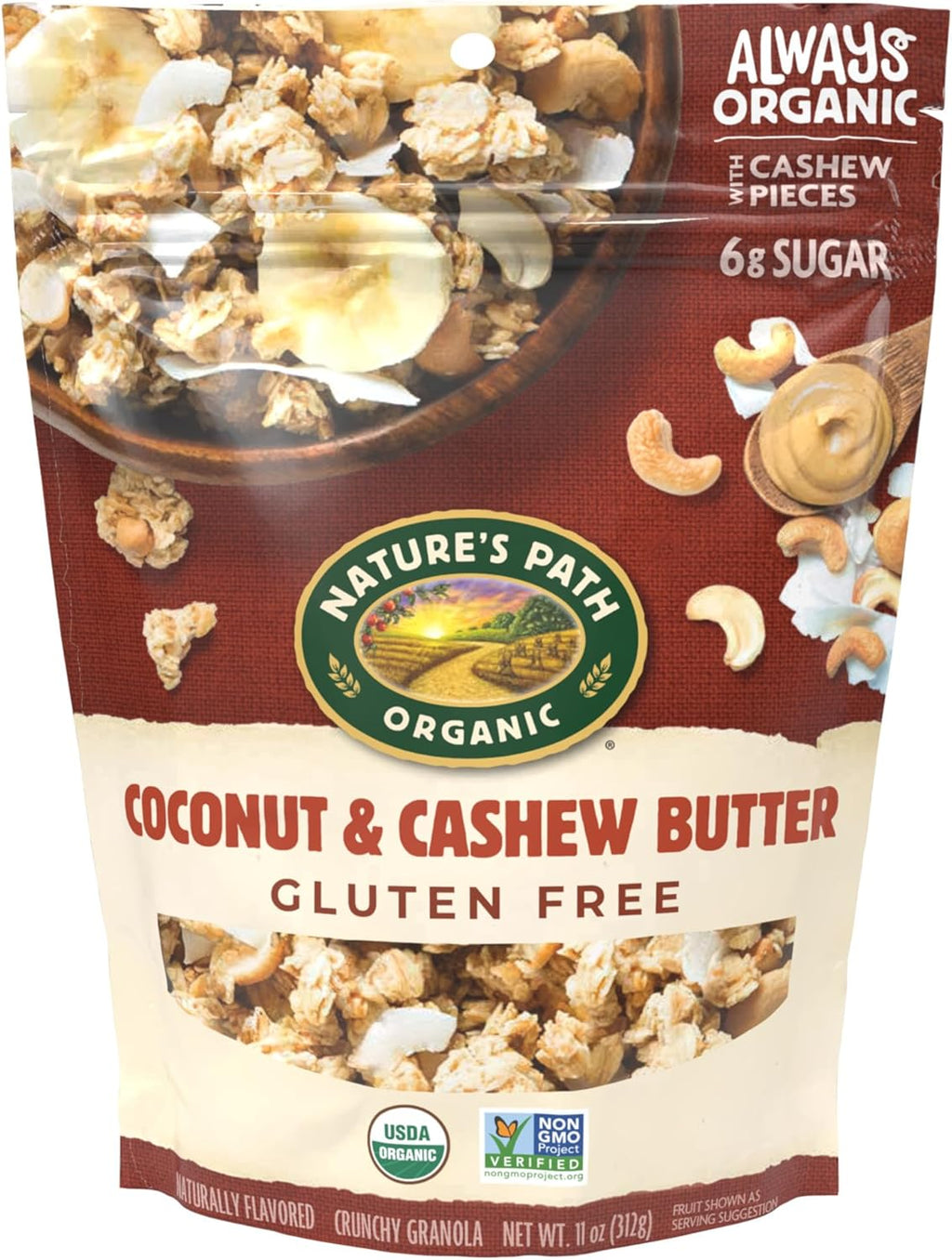 Nature's Path Organic Coconut & Cashew Butter Granola, 11 oz (Pack of 1), Gluten Free, Non-GMO