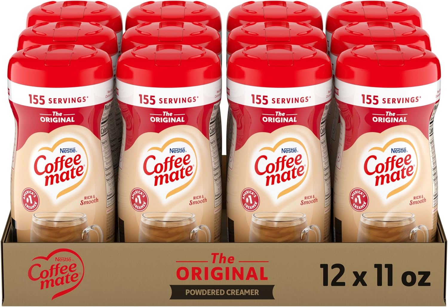 Nestle Coffee mate Coffee Creamer, Original, Powder Creamer, 11 oz Canister (Pack of 12)