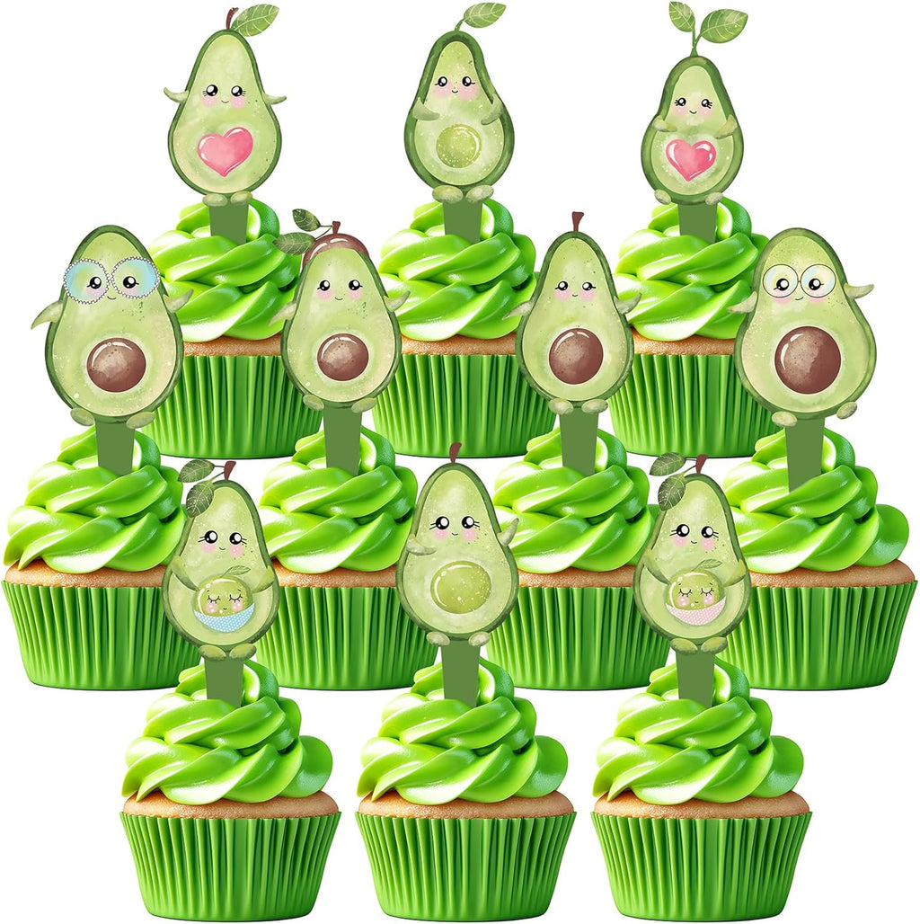 40 PCS Avocado Cupcake Toppers