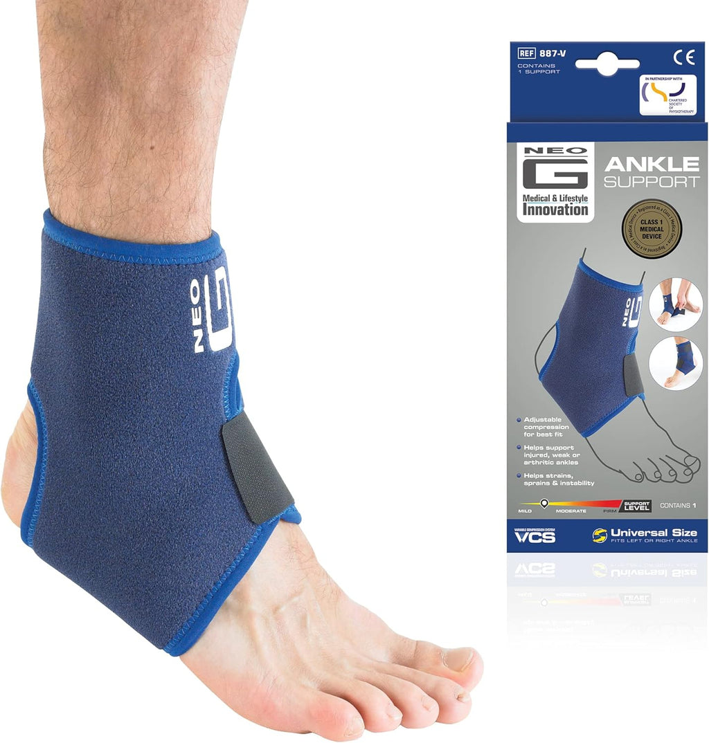 Neo-G Ankle Brace for Sprained Ankle, Weak Ankles, Ligament Damage, Ankle Brace for Arthritis - Adjustable Compression Neoprene Ankle Support - One size - Class 1 Medical Device