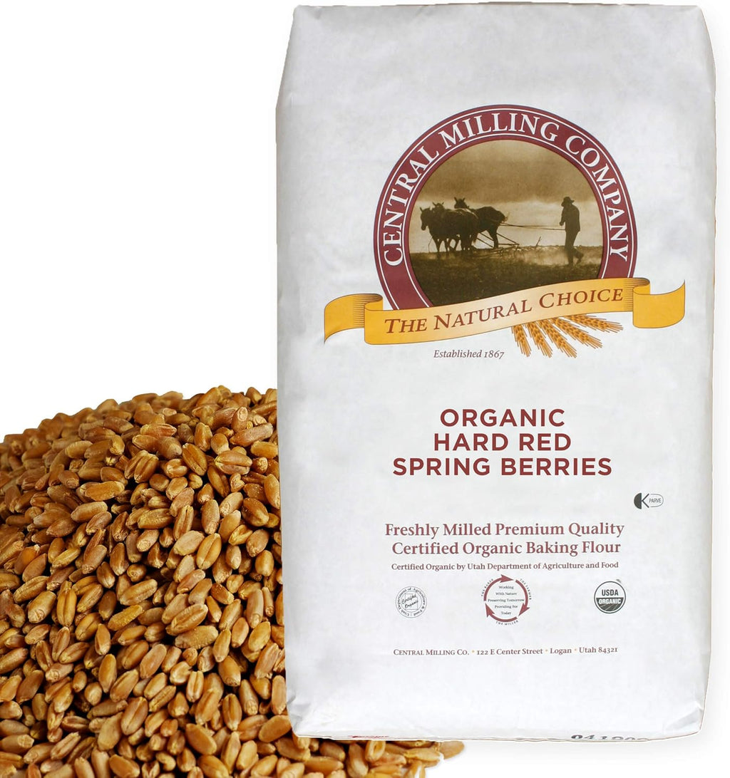 100% Organic Hard Red Spring Wheat Berries- 25 lbs