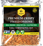 Crispy Fried Onions | 100% Natural (Non-GMO) | Gluten Free | KETO Friendly | No Sodium | Low Carb | Resealable Bag | 8 oz | By Nawabi Life
