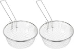 Deep Wire Basket for Cooking - Pack of 2 - Commercial Stainless Steel Fry Baskets With Handle - Deep Fryer Strainer - 7 Inches