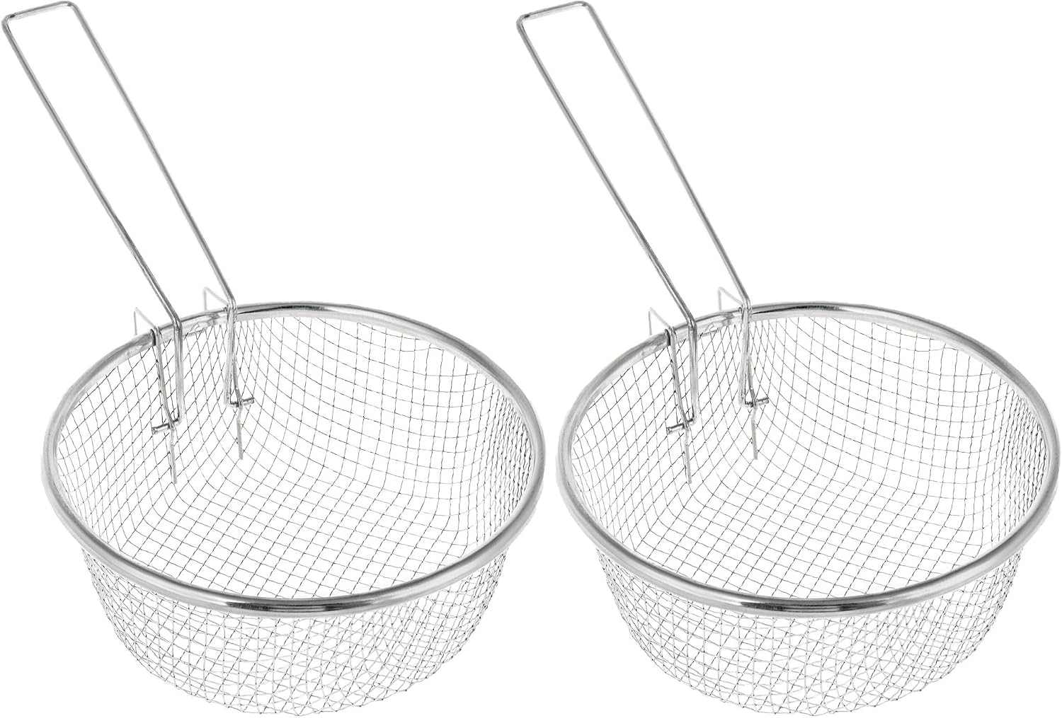 Deep Wire Basket for Cooking - Pack of 2 - Commercial Stainless Steel Fry Baskets With Handle - Deep Fryer Strainer - 7 Inches