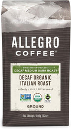 Allegro Coffee Decaf Organic Italian Roast Ground Coffee, 12 Ounce (Pack of 1)