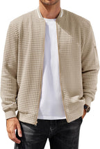 COOFANDY Mens Zip Up Sweater Jacket Waffle Sweatshirt Knit Bomber Lightweight Casual Jackets