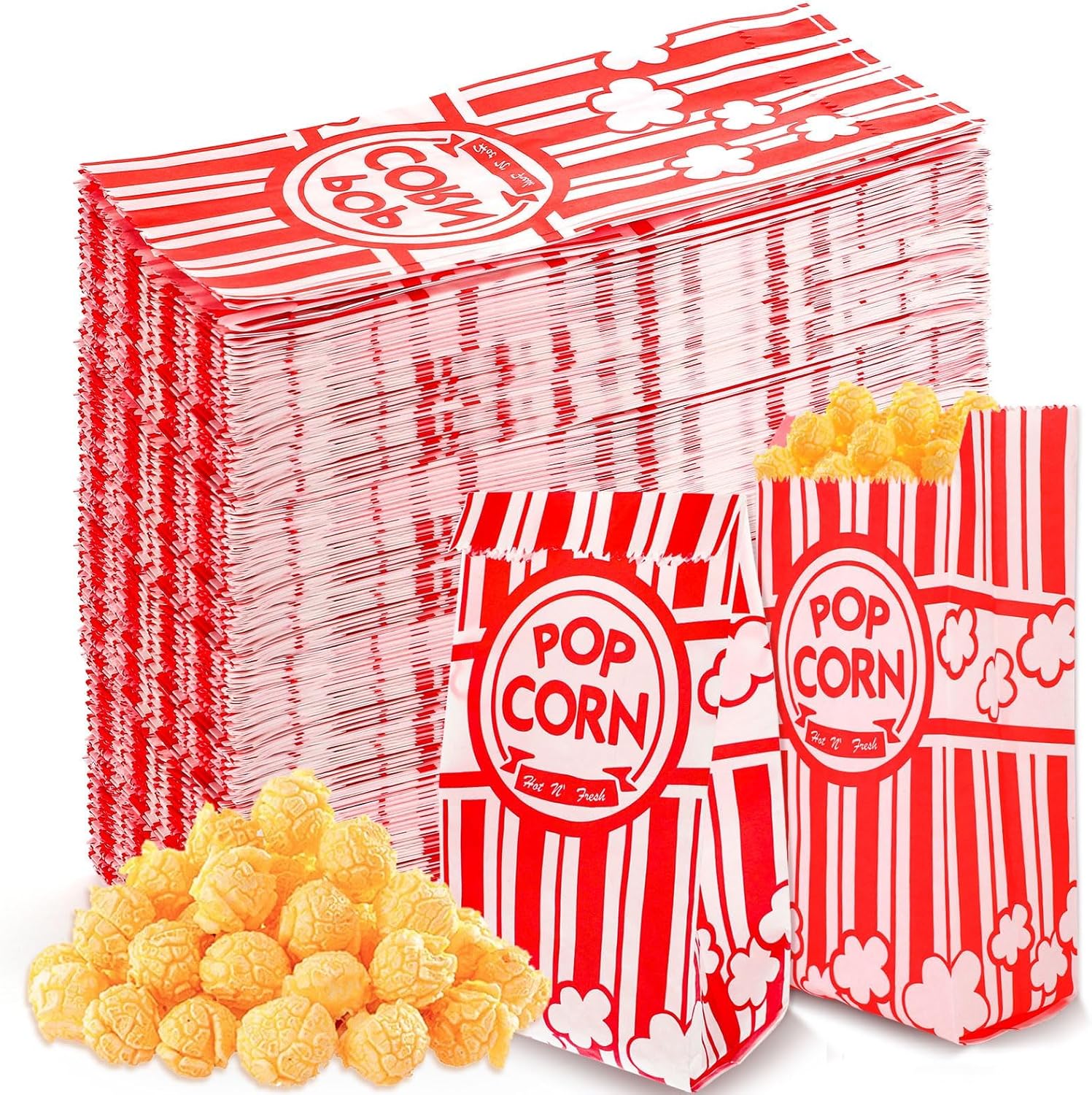 600 Pcs Popcorn Bags, 1 Oz Popcorn Bag Individual Servings Bulk for Pop Corn Machine Supplies Movie Nights Cinema Mothers Day Gifts Carnival Party