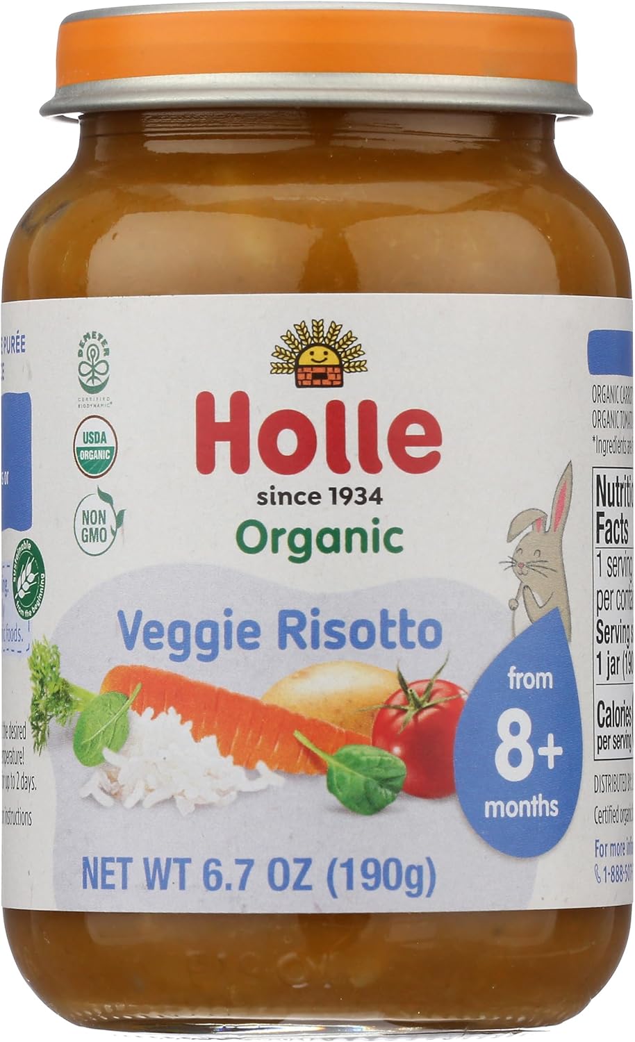 Holle Organic Veggie Risotto Baby Food, 6.7 OZ