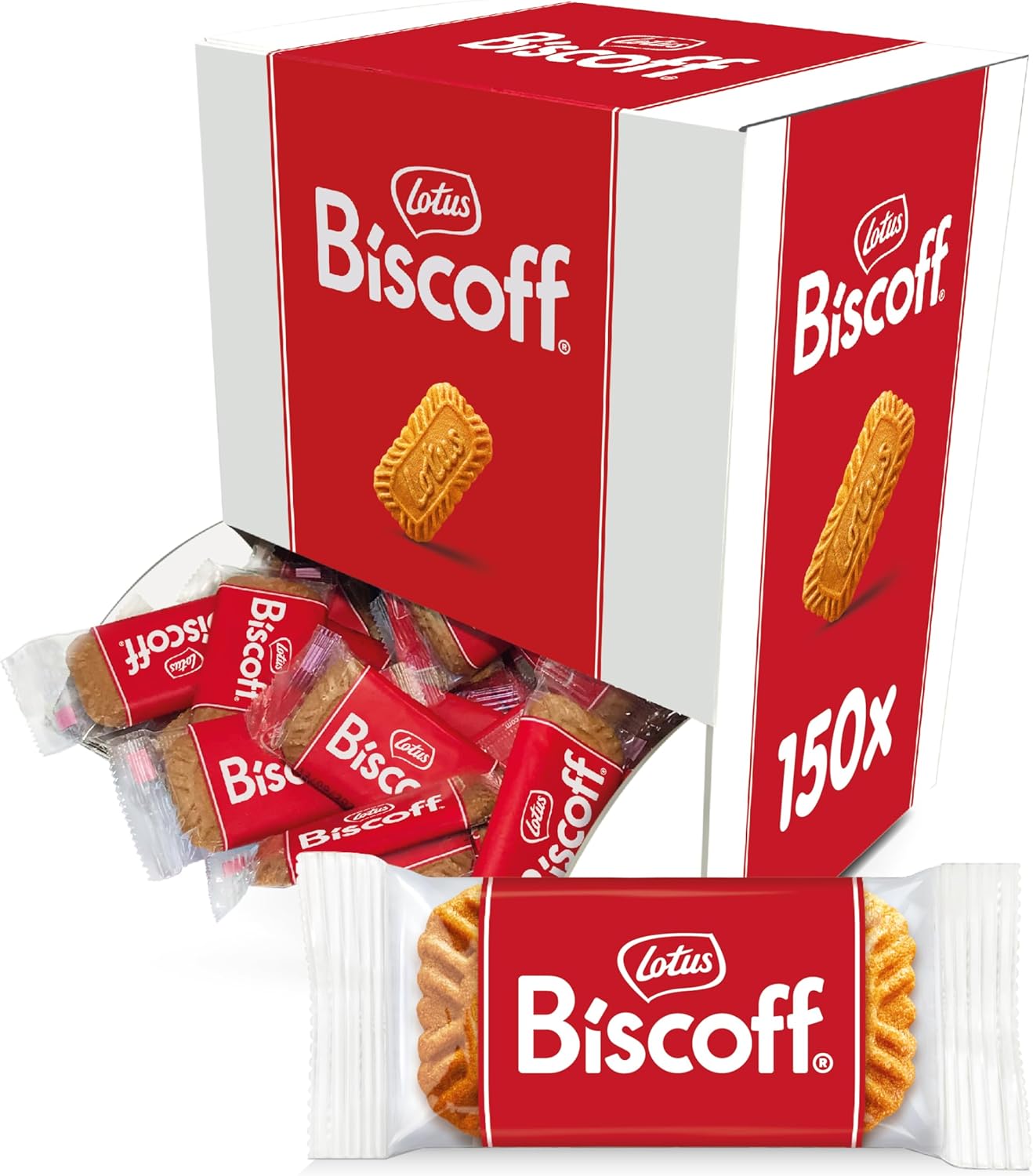 Lotus Biscoff Cookies – Caramelized Biscuit Cookies – 150 Cookies Individually Wrapped – Vegan, 0.2 Ounce (Pack of 150)