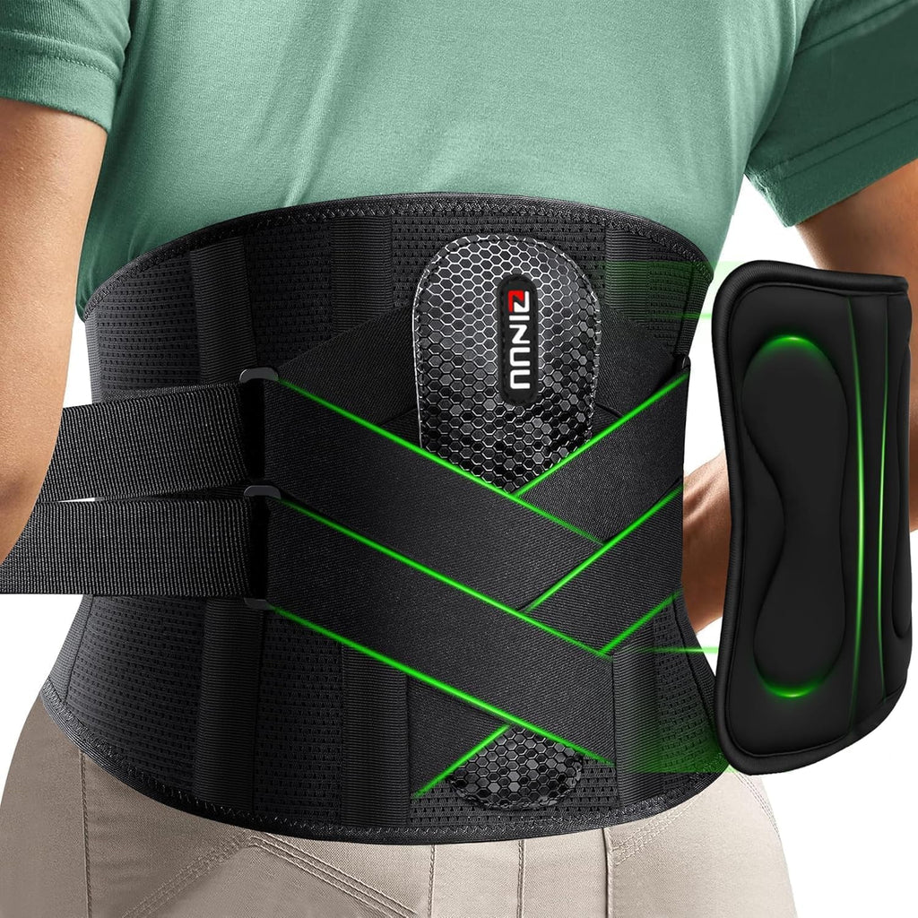 Dual X-Back Brace for Lower Back Pain Relief with Bionic Support System, 8X Powerful Lumbar Support Belt for Men Women, Back Support Belt with 3D Pad, Breathable Back Support Brace with Adjustable Strap for Herniated Disc, Sciatica, Heavy Lifting, Work