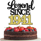 1 PCS Legend Since 1941 Cake Topper Black Gold Glitter Eighty Five Happy 85th Birthday Cake Pick Hello 85 Cheers to 85 Years Cake Decoration for 85th Birthday Anniversary Party Decorations Supplies