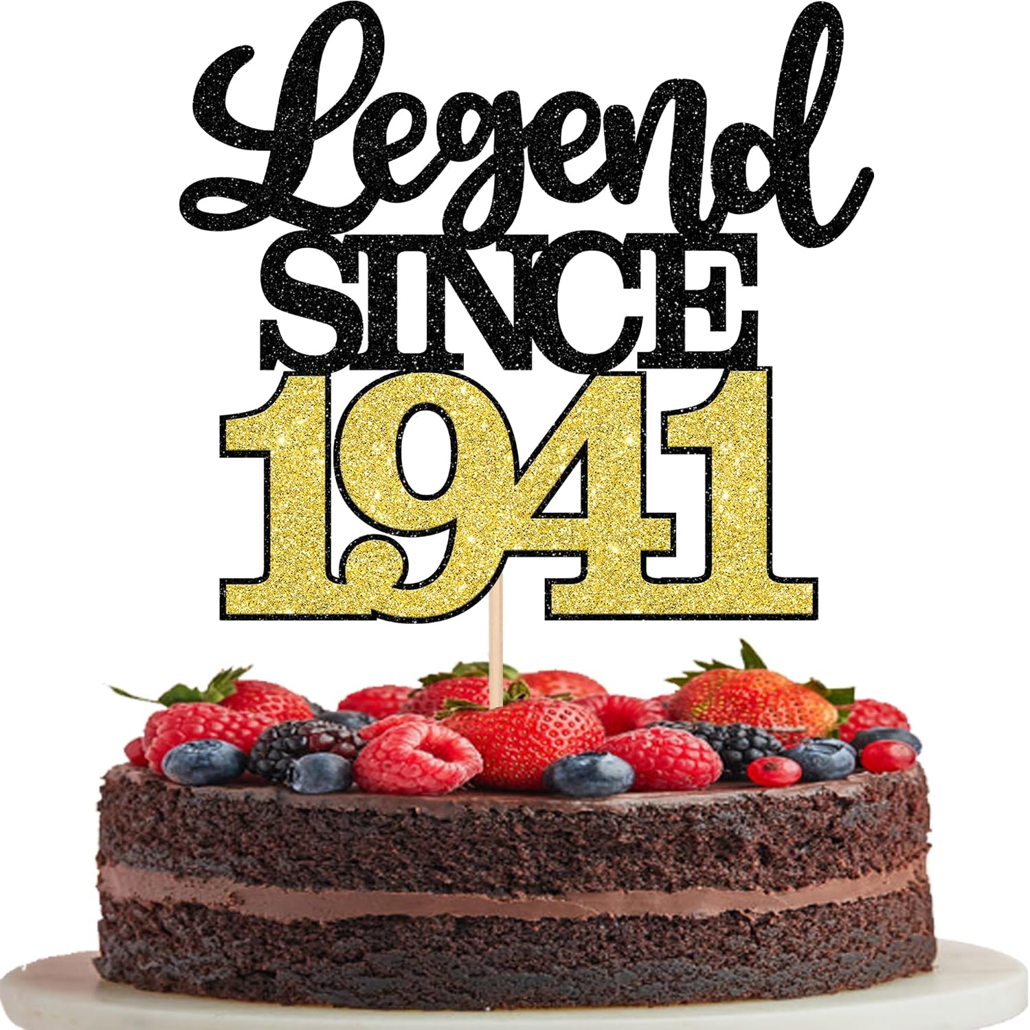 1 PCS Legend Since 1941 Cake Topper Black Gold Glitter Eighty Five Happy 85th Birthday Cake Pick Hello 85 Cheers to 85 Years Cake Decoration for 85th Birthday Anniversary Party Decorations Supplies