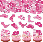 36PCS Edible Cowgirl Cupcake Toppers Wafer Ppaer HorseShoe Hat Cupcake Picks Edible Cowgirl Rodeo Cake Decorations for Western Cowgirl Theme Birthday Baby Shower Party Cake Decor Supplies
