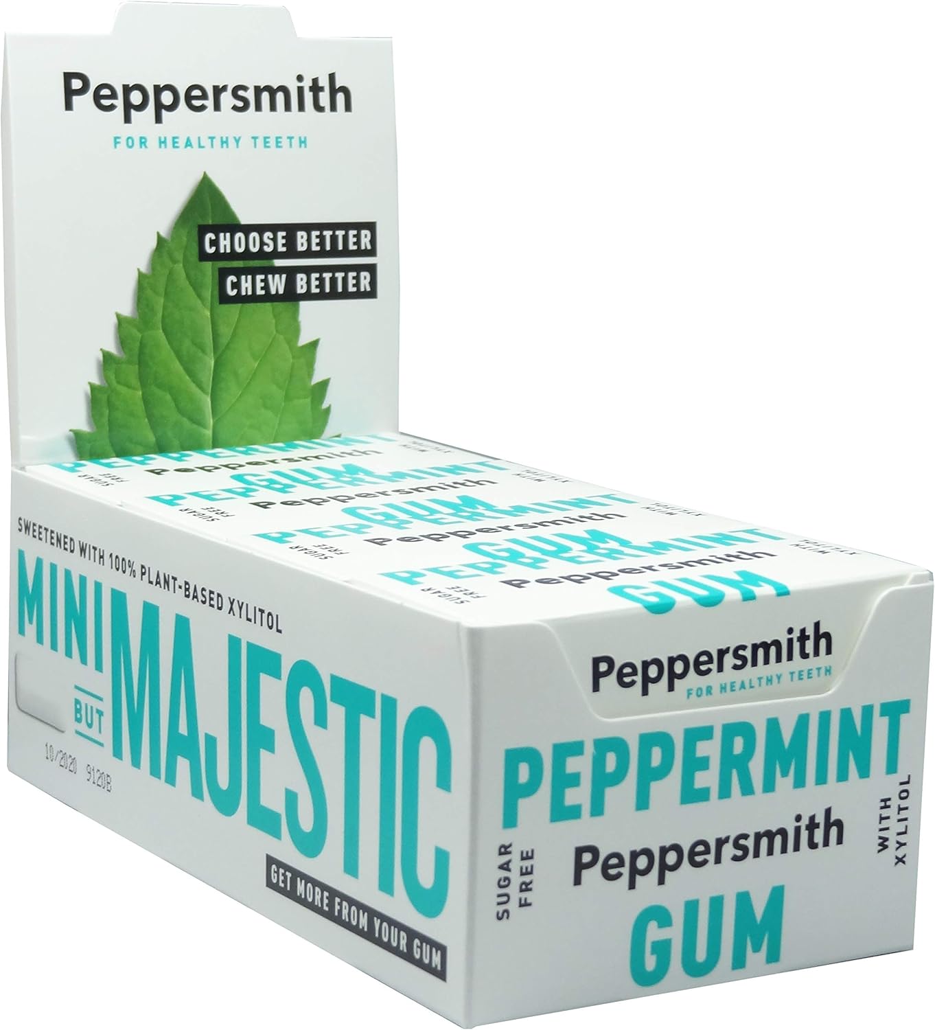 Peppersmith Xylitol Natural English Peppermint Gum 12 x 0.52oz pack