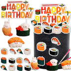 Sushi Cake Decoration for Japanese Birthday Party Decorations Sushi Theme Birthday Cake Topper for Baby Shower Supplies