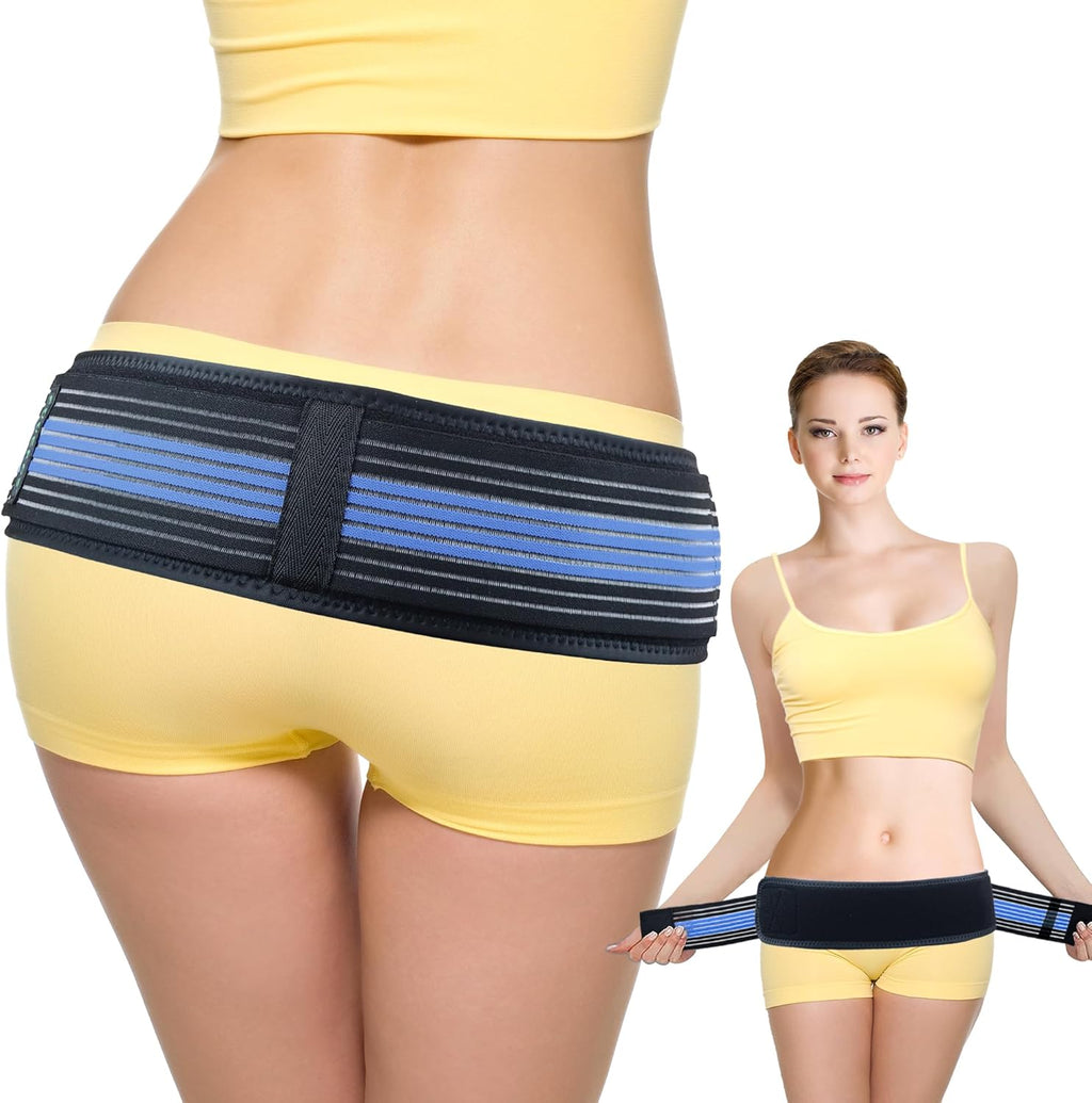 Sacroiliac SI Joint Hip Belt-Sciatica Belt for Women and Men,Pain Relief for Lower Back,Sacroiliac, Sciatic,Pelvic,Lumbar,Hip,Leg,Sacral Nerve(Blue XL-XXL Hip Size 47-56inch)