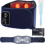 Back Massager Belt Cordless, FSA-HSA Eligible Upgraded Red Light Heating Pad for Low Back, 3 Vibration Electric Massager, 5 Heat, Mother Gifts for Women, Girls, Men, Lover