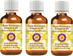 Deve Herbes Pure Rosemary Essential Oil (Rosmarinus officinalis) Steam Distilled (Pack of Three) 100ml X 3 (10 oz)