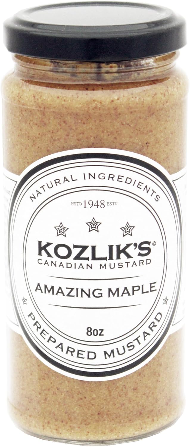 Kozliks Amazing Maple Sweet Brown Yellow Dijon Natural Gluten Free Non-GMO Mustard, 8.5oz Jar …