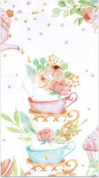 Gift Boutique 100 Tea Cup Guest Napkins Disposable Paper Stack of Teacups Dinner Hand Napkin for Spring Party Bathroom Baby Shower Decorative Towel