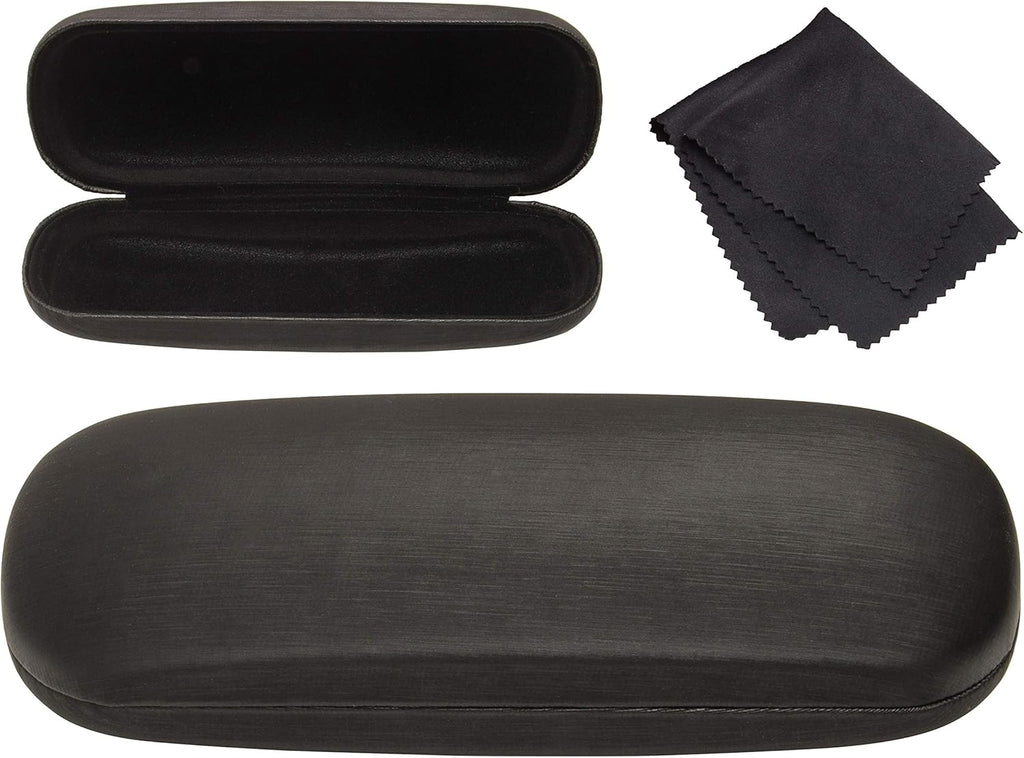 Noble Hard Shell Brushed Eyeglass Case, Protective Holder for Glasses and Sunglasses
