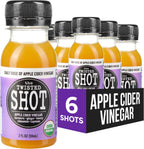 The Twisted Shot – Apple Cider Vinegar Shots with Ginger, Turmeric, Honey, Cinnamon & Cayenne | Drink for Digestion, Immunity & Gut Health | Ready to Drink | 6, 2 oz Bottles