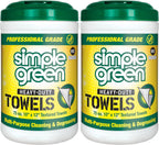 Simple Green Professional Grade Heavy-Duty Cleaning and Degreasing Towels, All-Purpose Cleaning Wipes, 75 count (Pack of 2)