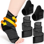 Junkin 2 Pairs Kid's Ankle Support Brace Elastic Ankle Compression Sleeve Neoprene Wraps Adjustable Sports Foot Brace Protector Breathable Calf Ligament Compression Bandage(Black)