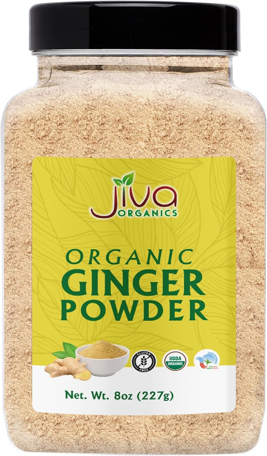 Organic Ginger Powder 8oz – USDA Organic, Gluten Free, Non-GMO Ground Ginger For Cooking, Baking, Tea & More, 100% Raw & Natural by Jiva Organics