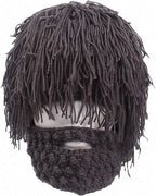 Adult Viking Beard Beanie Hat Funny Knit Santa Claus Octopus Mask Hat White Elephant Gift Exchange
