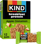 KIND Breakfast Protein, Healthy Snack Bar, Apple Cinnamon, Gluten Free Breakfast Bars, 8g Protein, 1.76OZ Packs, 12 Count