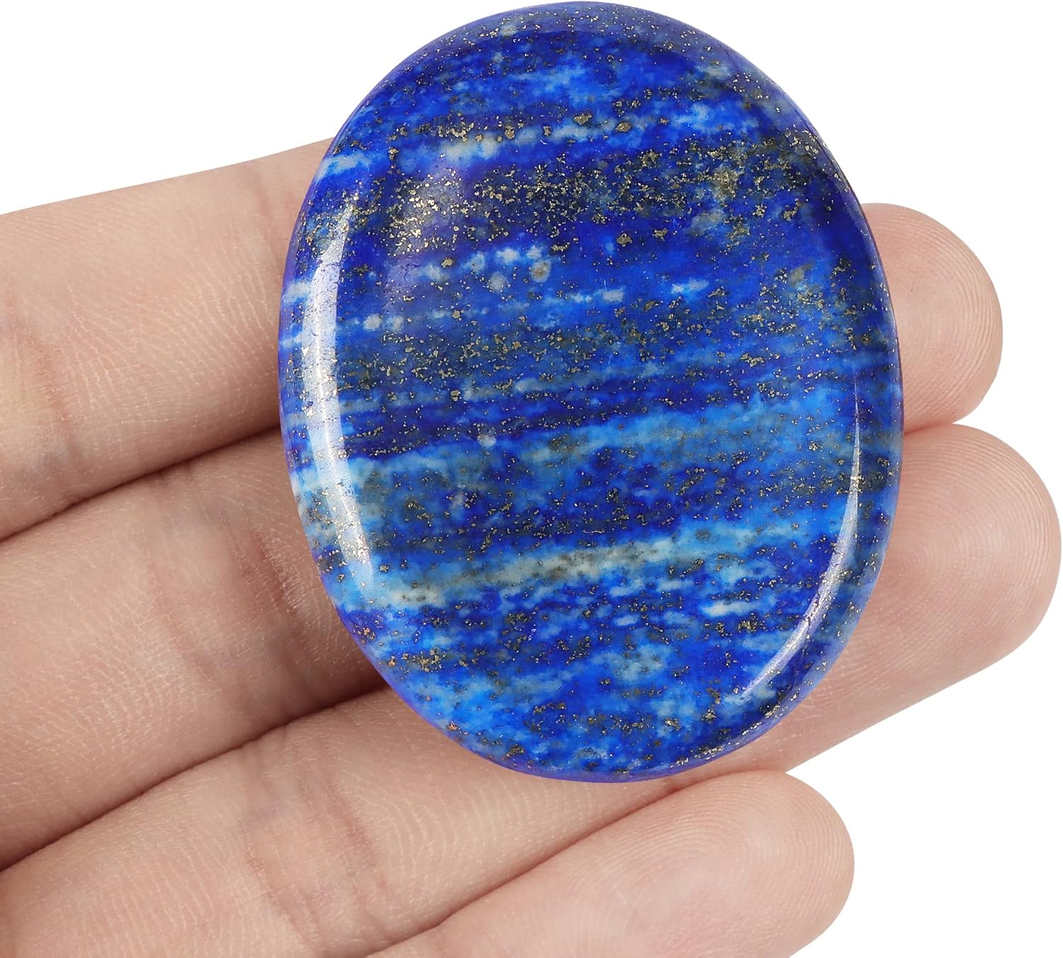 Artistone 2" Lapis Lazuli Thumb Worry Stone Natural Chakra Reiki Healing Crystals Polished Pocket Palm Stones for Anxiety Stress Relief Meditation Home Decor