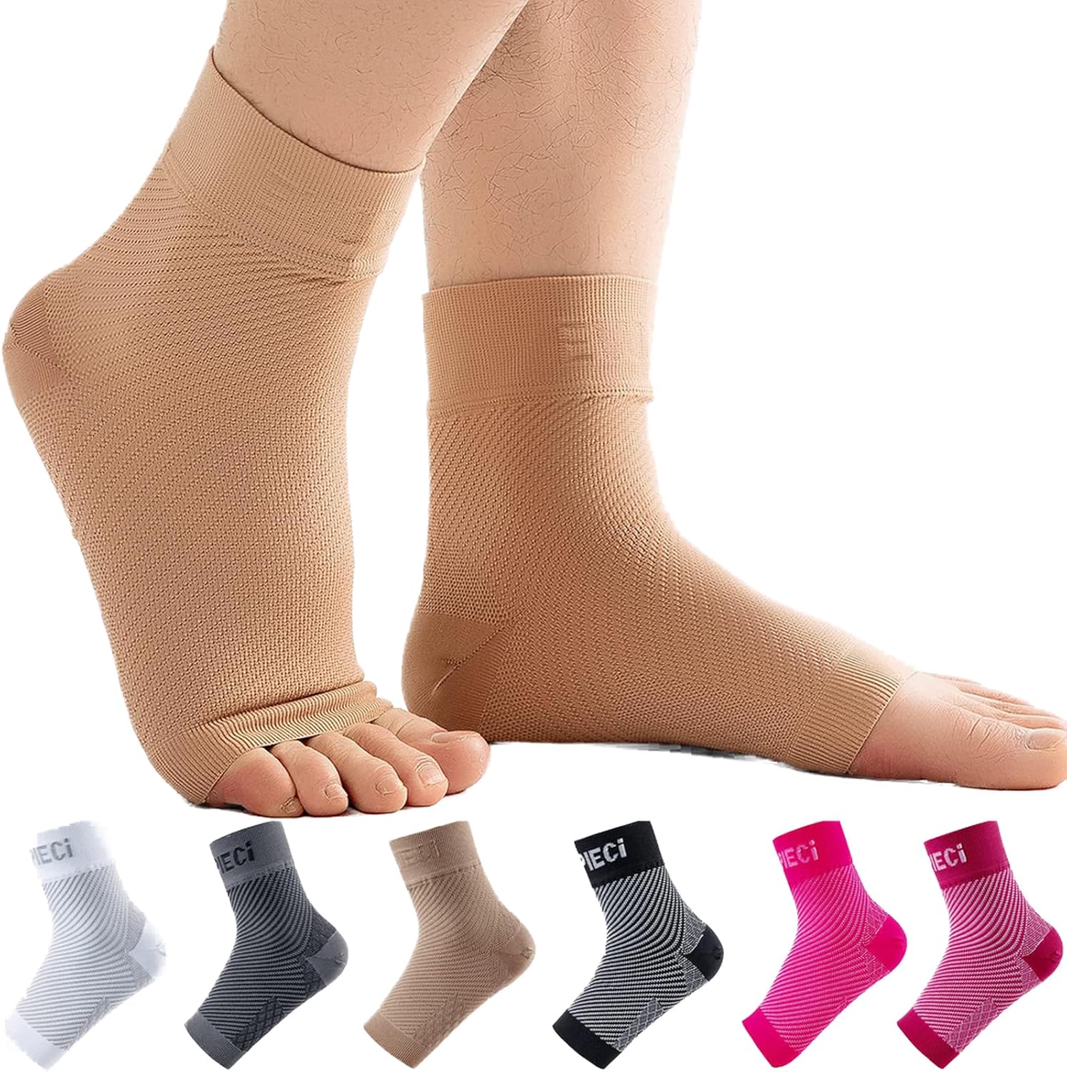 Ankle Compression Sleeve, 20-30mmHg Plantar Fasciitis Socks, Ankle Compression Socks for Women and Men(1Pair), Ankle Sleeve Compression Support, Compression Ankle Sleeve, Heel Pain Achilles Tendonitis Relief