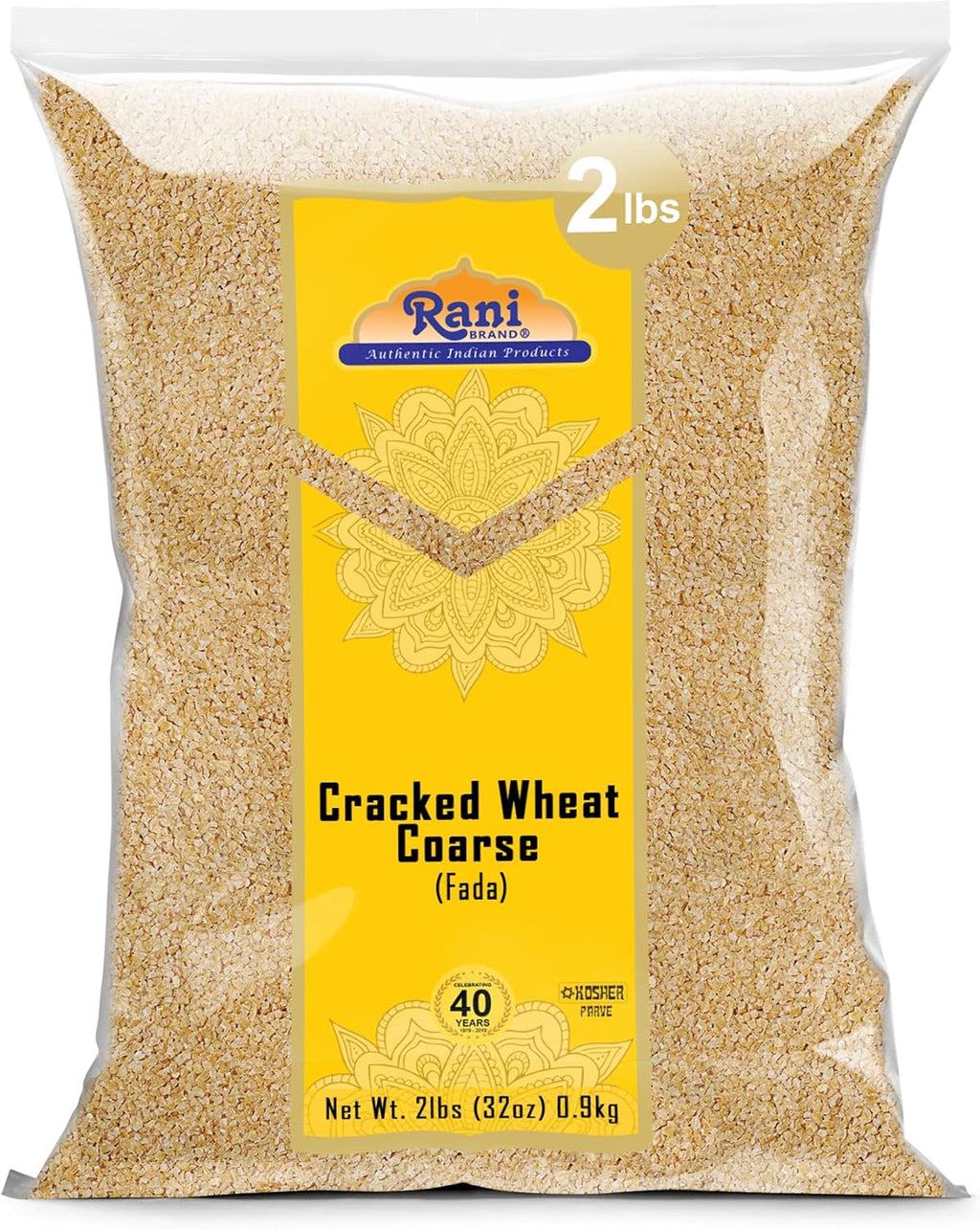 Rani Cracked Wheat Coarse (Fada/Bulgur Wheat#3) 32oz (2lbs) 908g ~ All Natural | Vegan | Gluten Friendly | NON-GMO | Kosher | Indian Origin