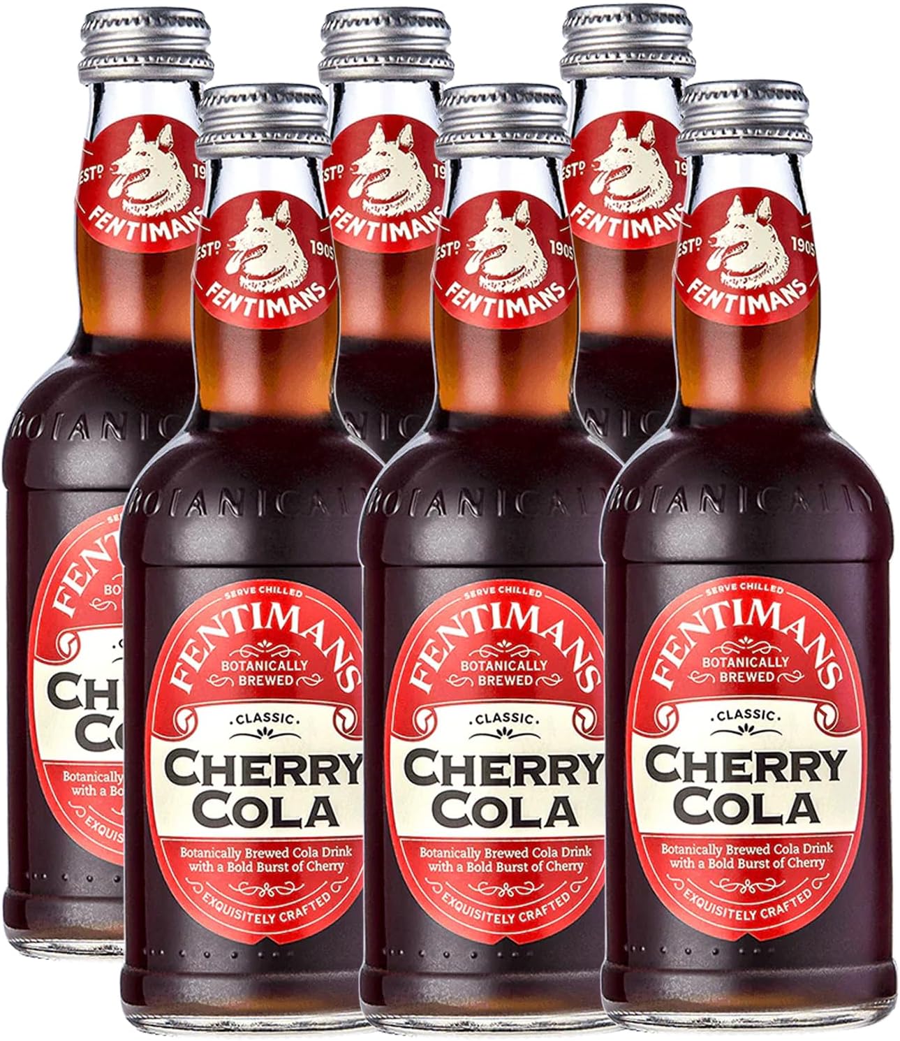 Fentimans Botanically Brewed Classic Cherry Cola Sparkling Soda, 9.3 fl oz Bottles – Premium Craft Soda/Mixer for Cocktails & Refreshing Drinks