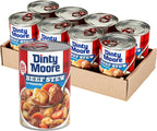 DINTY MOORE Beef Stew, 15 oz (8 Pack), Fully Cooked & Ready-To-Eat with Fresh Potatoes & Carrots, Gluten-Free, 10g Protein, No Preservatives, Perfect for Noodles, Biscuits & Hot Pies